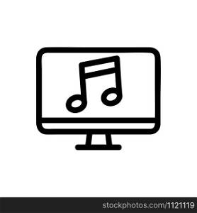 Music channel icon vector. A thin line sign. Isolated contour symbol illustration. Music channel icon vector. Isolated contour symbol illustration
