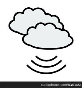 Music Cloud Icon. Editable Bold Outline With Color Fill Design. Vector Illustration.