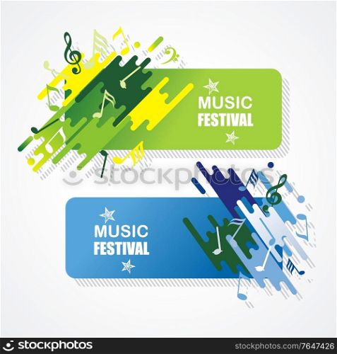 Music Concept, Festival Banner Template, vector.