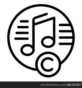 Music copyright icon outline vector. Law patent. Legal property. Music copyright icon outline vector. Law patent