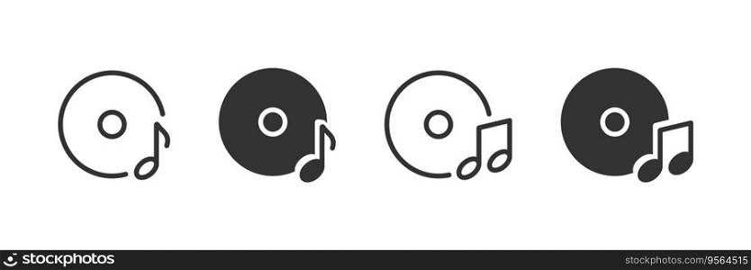 Music disc and note icon. Vector illustration design.