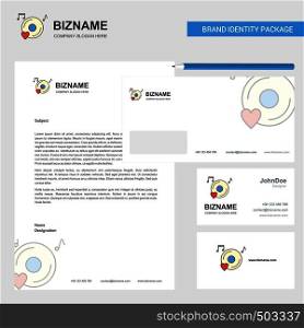 Music disk Business Letterhead, Envelope and visiting Card Design vector template
