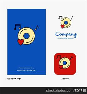 Music disk Company Logo App Icon and Splash Page Design. Creative Business App Design Elements