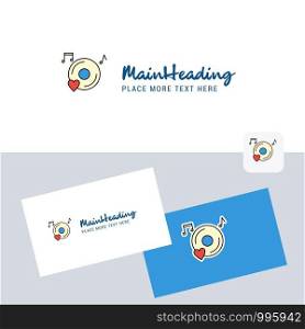 Music disk vector logotype with business card template. Elegant corporate identity. - Vector