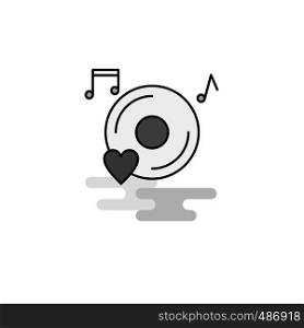 Music disk Web Icon. Flat Line Filled Gray Icon Vector