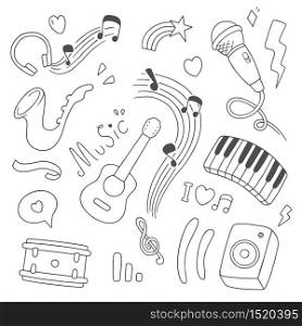 Music Doodle vector illustration. Drawing design concept