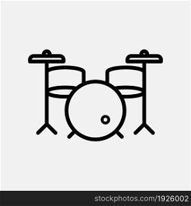music drum set line icon