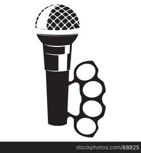 Music emblem on white background. Vector illustration