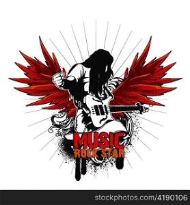 music emblem vector illustration