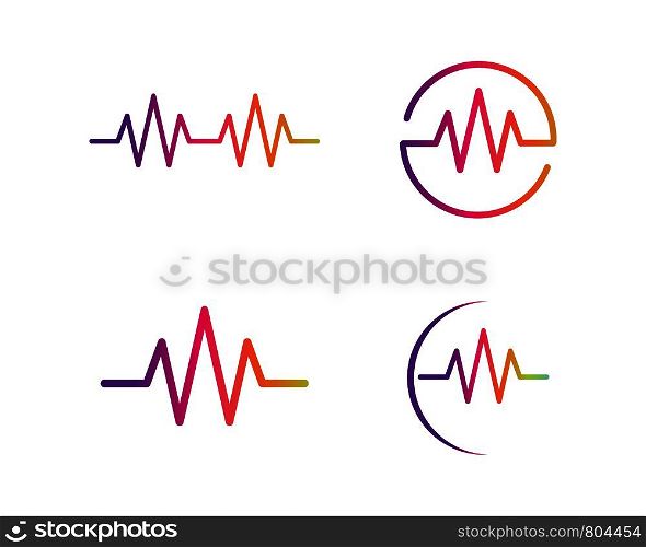 music,equaizer and sound effect ilustration logo vector icon template