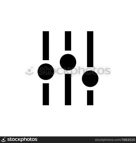 Music Equalizer, Frequency Sound Slider. Flat Vector Icon illustration. Simple black symbol on white background. Music Equalizer, Level Sound Slider sign design template for web and mobile UI element. Music Equalizer, Frequency Sound Slider. Flat Vector Icon illustration. Simple black symbol on white background. Music Equalizer, Level Sound Slider sign design template for web and mobile UI element.