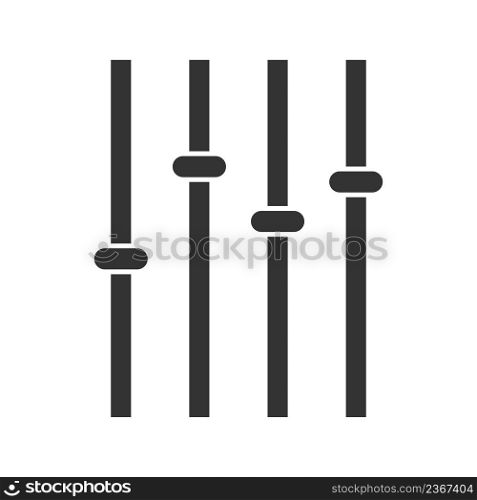 Music equalizer icon. Frequency adjustment illustration symbol. Sign audio controler vector.