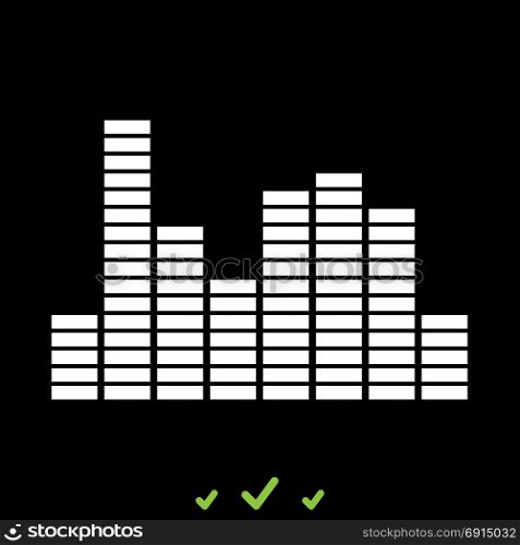 Music equalizer it is white icon .. Music equalizer it is white icon . Flat style