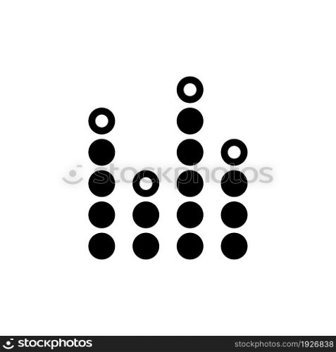 Music Equalizer Sound Waves. Flat Vector Icon illustration. Simple black symbol on white background. Music Equalizer Sound Waves sign design template for web and mobile UI element. Music Equalizer Sound Waves Flat Vector Icon