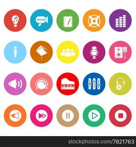 Music flat icons on white background, stock vector