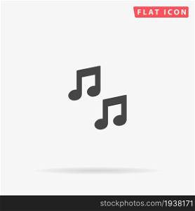 Music flat vector icon. Glyph style sign. Simple hand drawn illustrations symbol for concept infographics, designs projects, UI and UX, website or mobile application.. Music flat vector icon