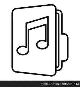 Music folder icon outline vector. File archive. Open tools. Music folder icon outline vector. File archive