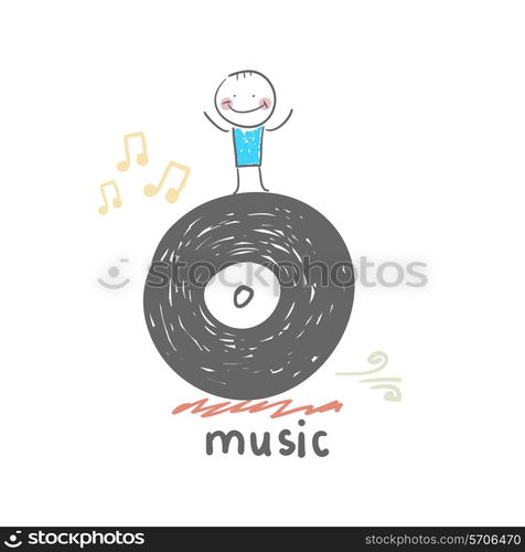 music. Fun cartoon style illustration. The situation of life.