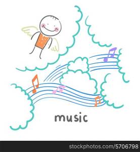music. Fun cartoon style illustration. The situation of life.