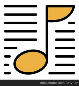 Music gallery icon. Outline music gallery vector icon color flat isolated. Music gallery icon color outline vector