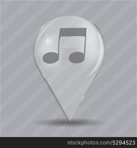 Music Glossy Icon. Isolated on Gray. Vector Illustration. EPS10. Music Glossy Icon Vector Illustration