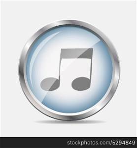 Music Glossy Icon Isolated Vector Illustration. EPS10. Music Glossy Icon Vector Illustration