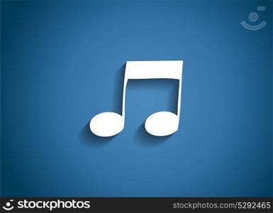 Music Glossy Icon Vector Illustration on Blue Background. EPS10. Music Glossy Icon Vector Illustration