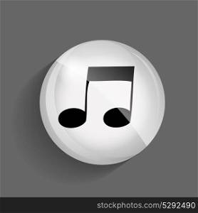 Music Glossy Icon Vector Illustration on Gray Background. EPS10.. Music Glossy Icon Vector Illustration