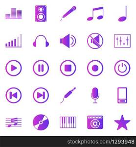 Music gradient icons on white background, stock vector