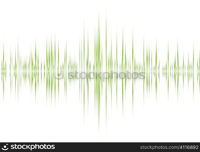 music graphic equaliser inspired background in green and white