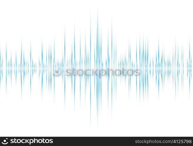Music graphic equalizer with blue read out and white background