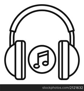 Music headphone icon outline vector. Listen radio. Audio sound. Music headphone icon outline vector. Listen radio
