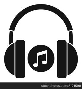 Music headphone icon simple vector. Listen radio. Audio sound. Music headphone icon simple vector. Listen radio