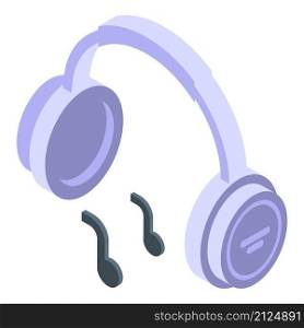 Music headphones icon isometric vector. Listen radio. Dj sound. Music headphones icon isometric vector. Listen radio