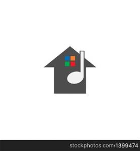 Music house logo icon illustration