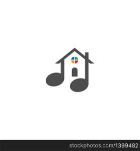 Music house logo icon illustration
