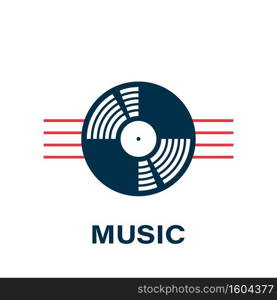 Music icon concept. Vinyl plate icon. Concept logo. Trendy design. Vector illustration