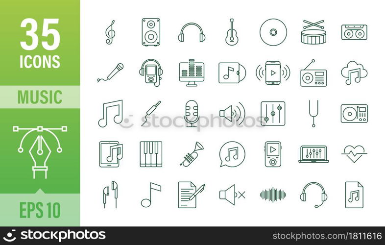 Music icon in flat style. Music, voice, record icon. Vector stock illustration. Music icon in flat style. Music, voice, record icon. Vector stock illustration.