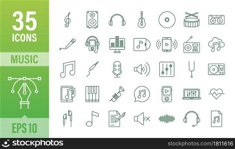 Music icon in flat style. Music, voice, record icon. Vector stock illustration. Music icon in flat style. Music, voice, record icon. Vector stock illustration.