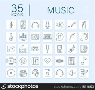 Music icon in flat style. Music, voice, record icon. Vector stock illustration. Music icon in flat style. Music, voice, record icon. Vector stock illustration.