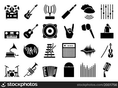 Music Icon Set. Fully editable vector illustration. Text expanded.