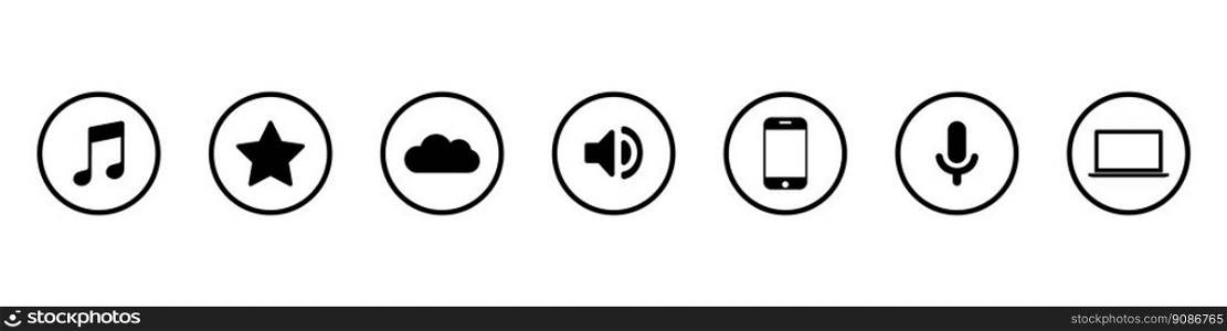 Music icon set simple design