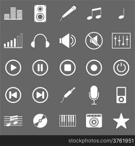 Music icons on gray background, stock vector