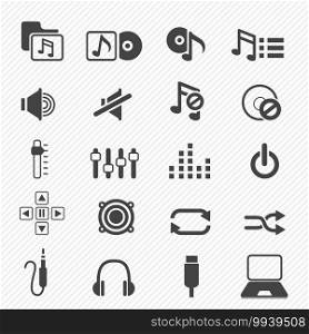 Music icons set illustration