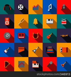 Music Icons set in flat style for any design. Music Icons set