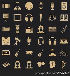 Music icons set. Simple style of 36 music vector icons for web for any design. Music icons set, simple style
