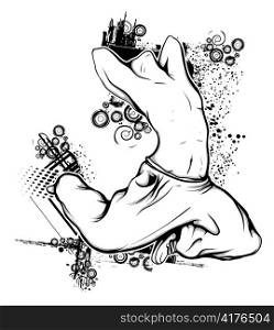 music illustration of a dancer with grunge
