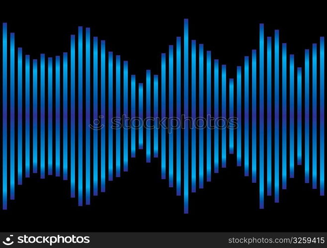 Music inspired blue and black background equaliser with sound peaks