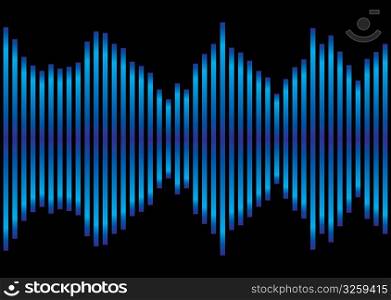 Music inspired blue and black background equaliser with sound peaks