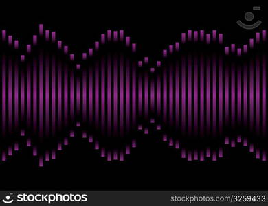 Music inspired graphic equaliser in pink and purple with black background